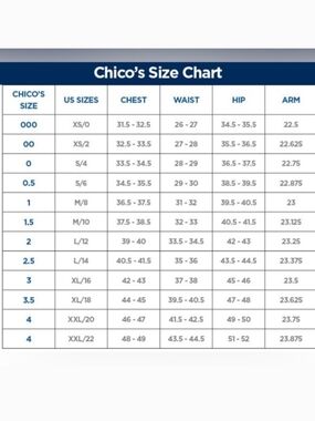 ✨️Chico's Brand Size Charts✨️